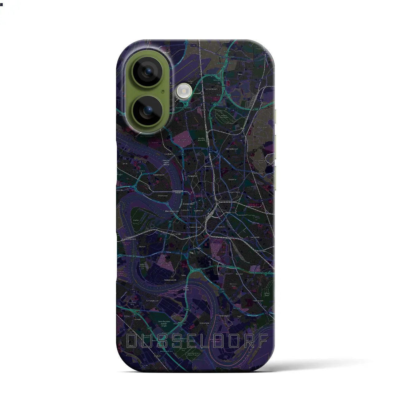 【デュッセルドルフ（ドイツ）】地図柄iPhoneケース（バックカバータイプ）