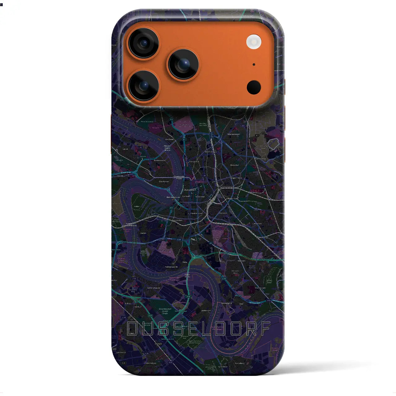 【デュッセルドルフ（ドイツ）】地図柄iPhoneケース（バックカバータイプ）