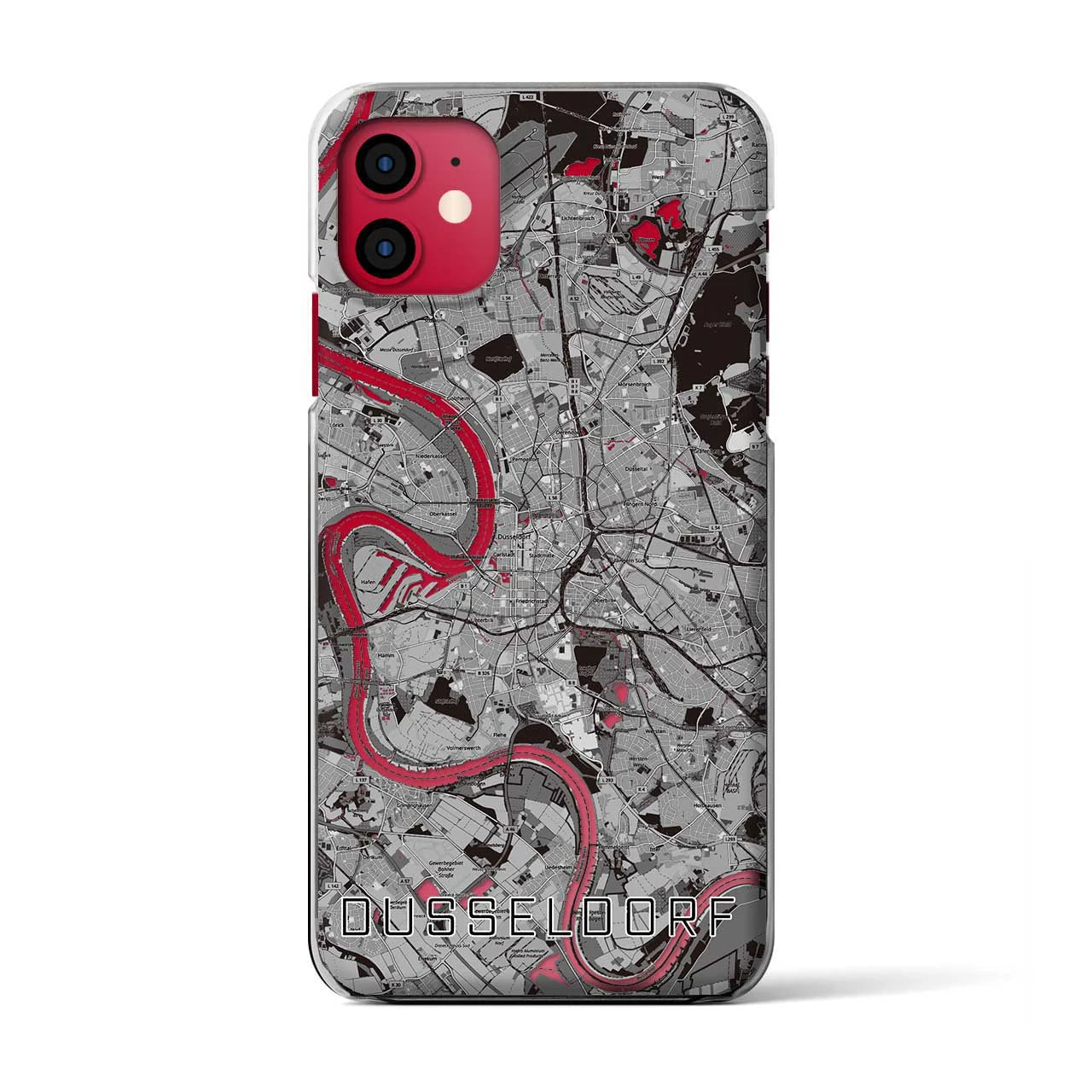 【デュッセルドルフ（ドイツ）】地図柄iPhoneケース（クリアタイプ）