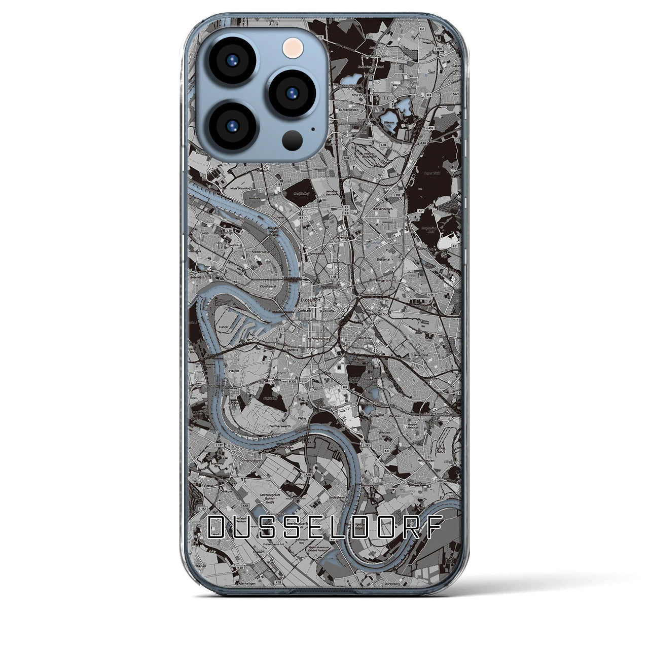 【デュッセルドルフ（ドイツ）】地図柄iPhoneケース（クリアタイプ）