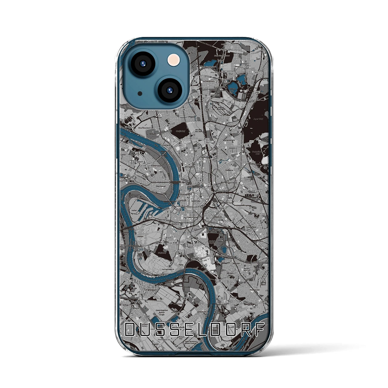【デュッセルドルフ（ドイツ）】地図柄iPhoneケース（クリアタイプ）