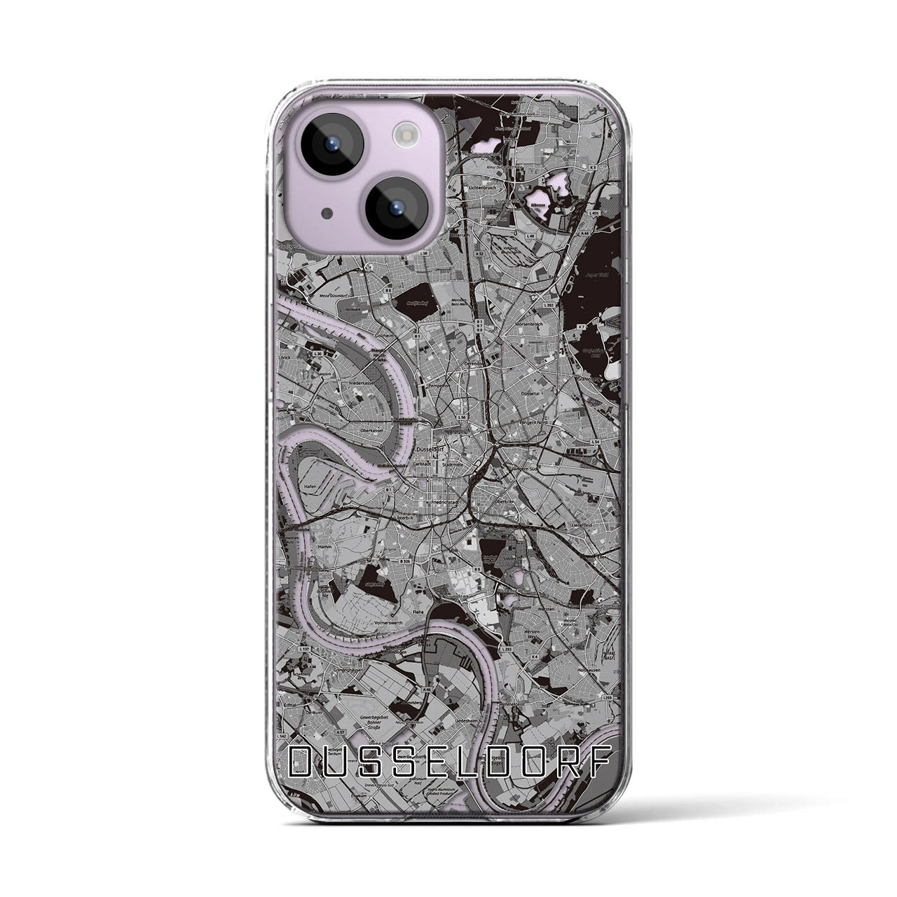 【デュッセルドルフ（ドイツ）】地図柄iPhoneケース（クリアタイプ）