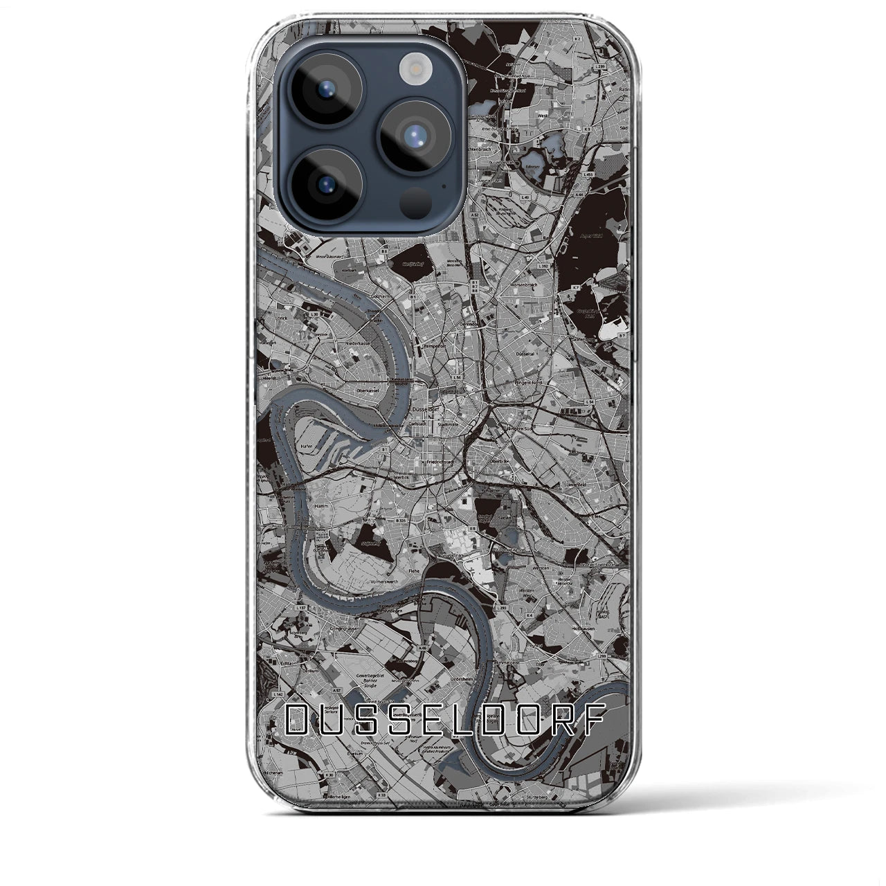 【デュッセルドルフ（ドイツ）】地図柄iPhoneケース（クリアタイプ）