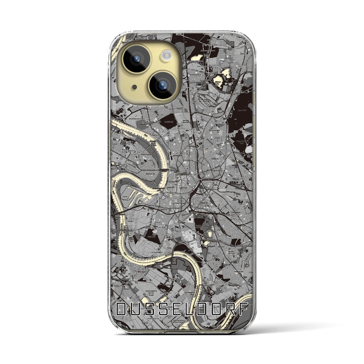 【デュッセルドルフ（ドイツ）】地図柄iPhoneケース（クリアタイプ）