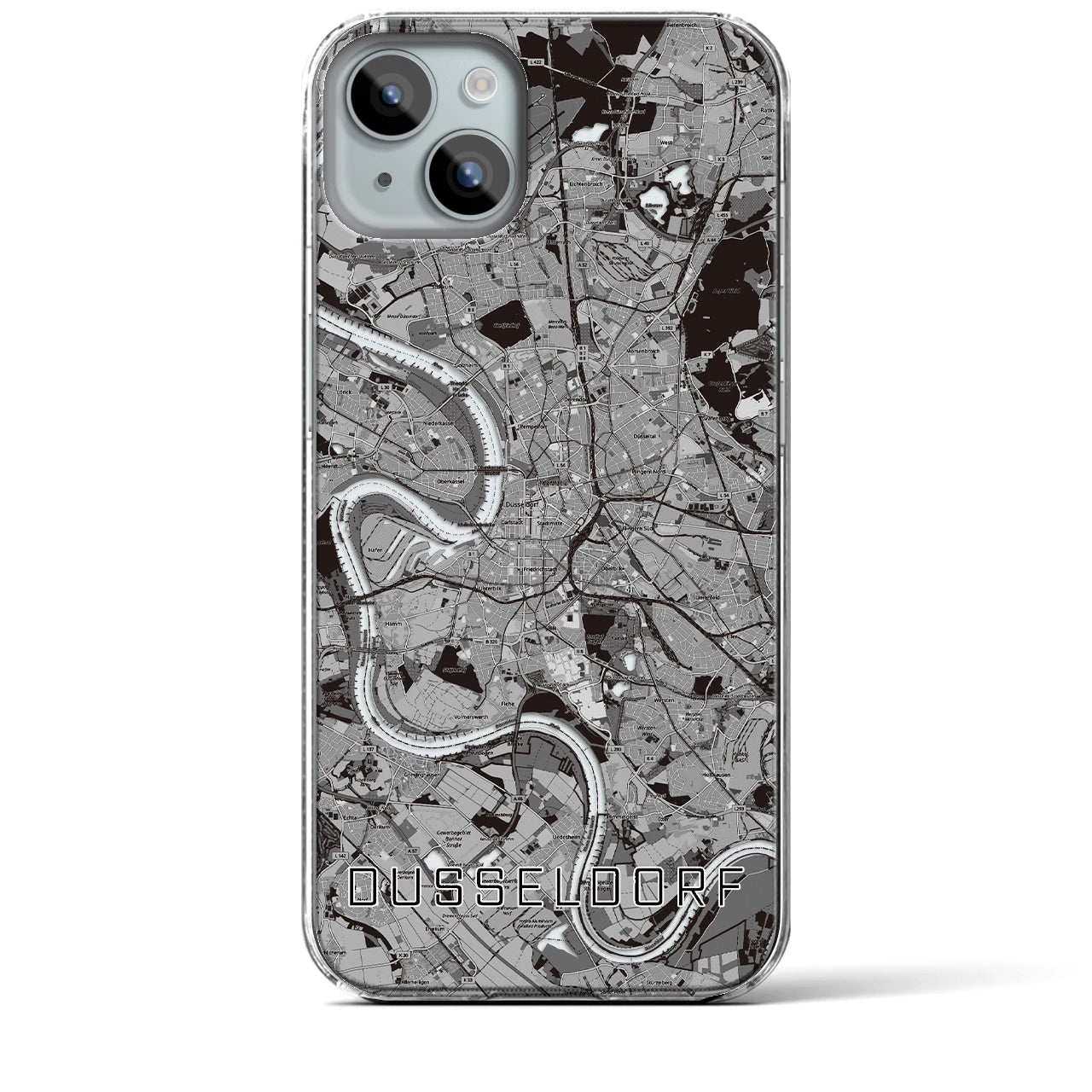【デュッセルドルフ（ドイツ）】地図柄iPhoneケース（クリアタイプ）