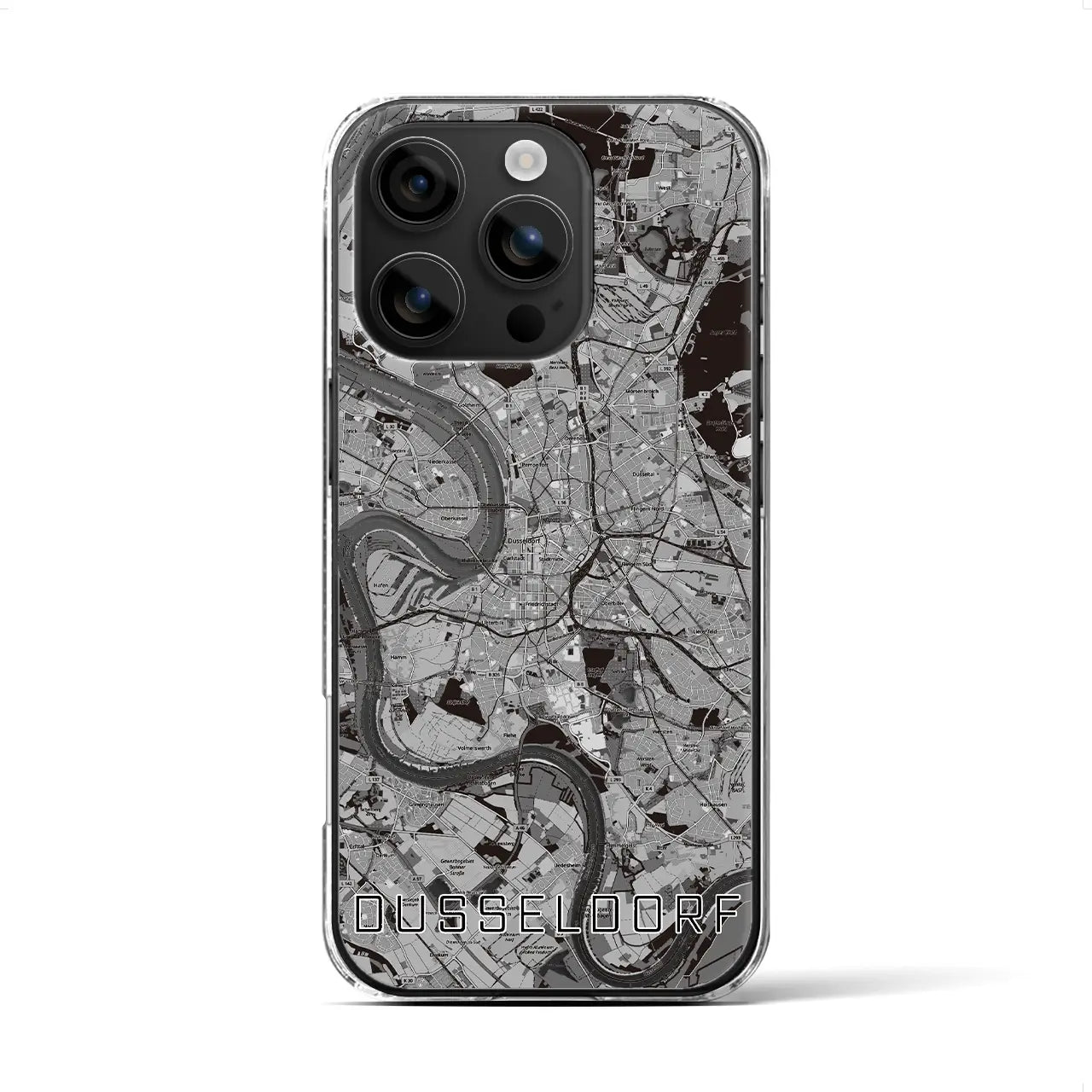 【デュッセルドルフ（ドイツ）】地図柄iPhoneケース（クリアタイプ）