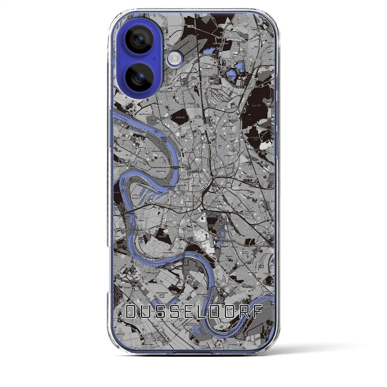 【デュッセルドルフ（ドイツ）】地図柄iPhoneケース（クリアタイプ）