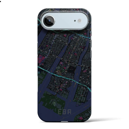 【江波（広島県）】地図柄iPhoneケース（バックカバータイプ）