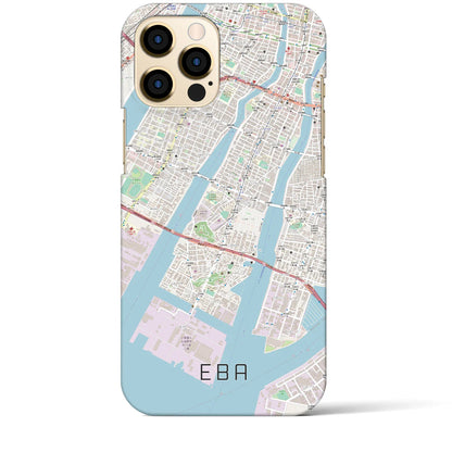 【江波（広島県）】地図柄iPhoneケース（バックカバータイプ）