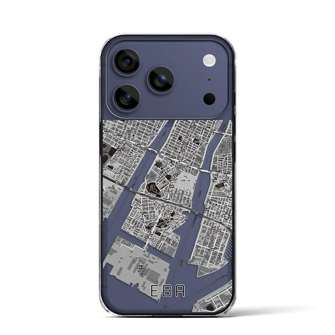 【江波(広島県)】地図柄iPhoneケース(クリアタイプ)モノトーン・iPhone 17 Pro Max 用