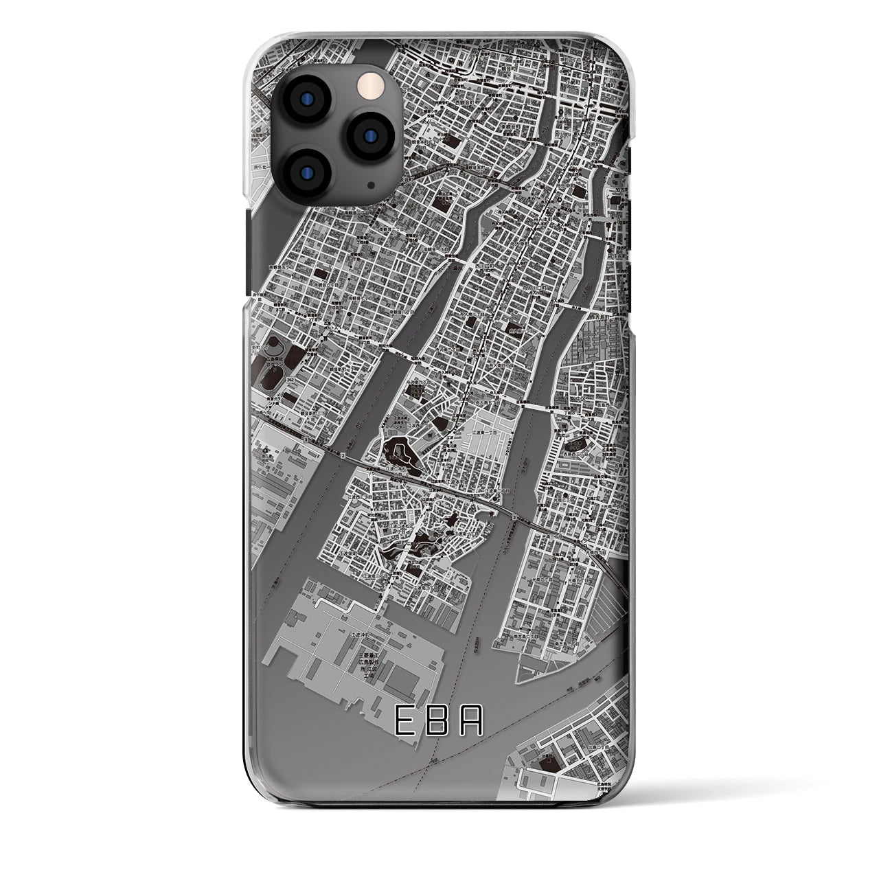 【江波（広島県）】地図柄iPhoneケース（クリアタイプ）