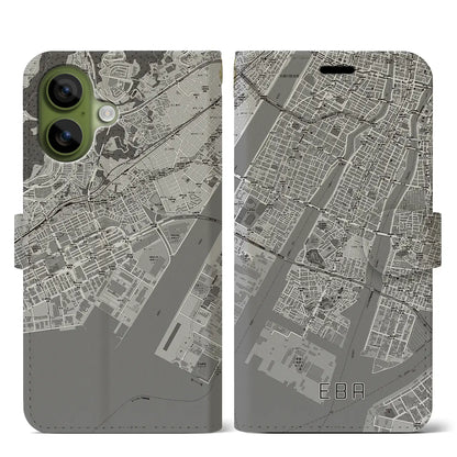 【江波（広島県）】地図柄iPhoneケース（手帳タイプ）