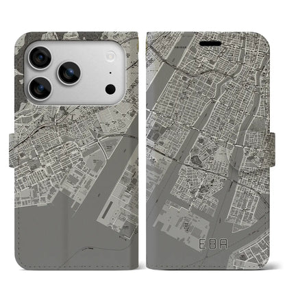 【江波（広島県）】地図柄iPhoneケース（手帳タイプ）