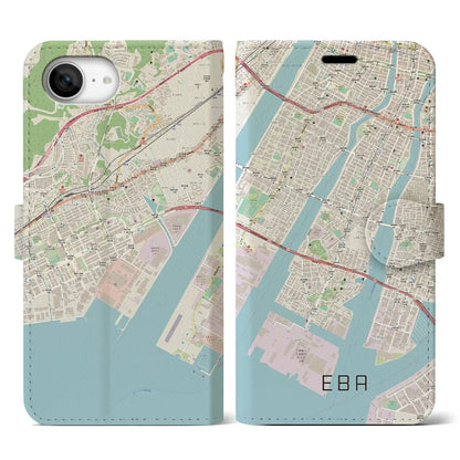 【江波（広島県）】地図柄iPhoneケース（手帳タイプ）