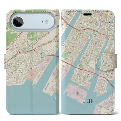 【江波（広島県）】地図柄iPhoneケース（手帳タイプ）