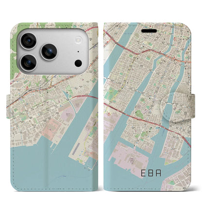 【江波（広島県）】地図柄iPhoneケース（手帳タイプ）