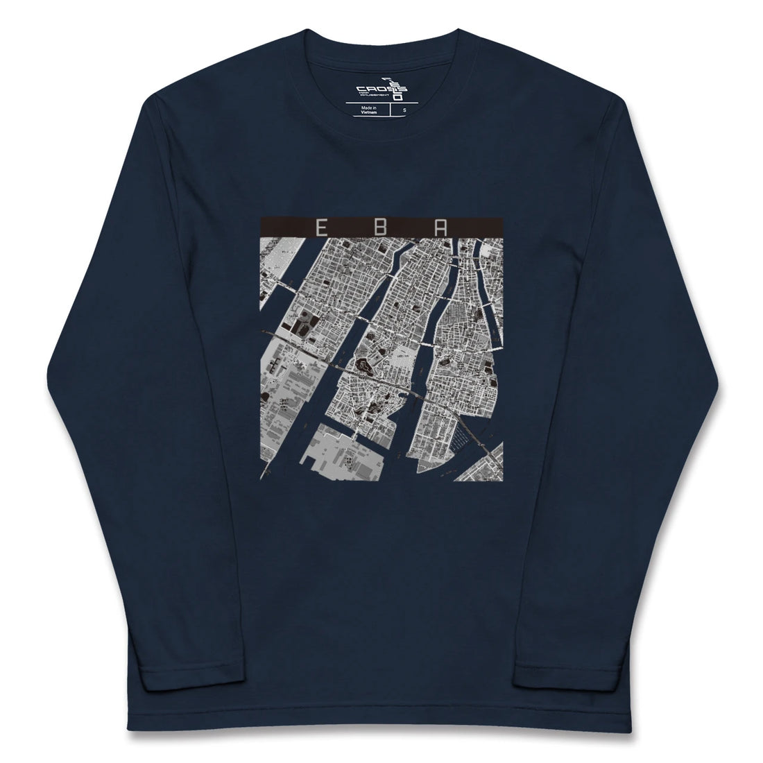 【江波（広島県）】地図柄ロングスリーブTシャツ