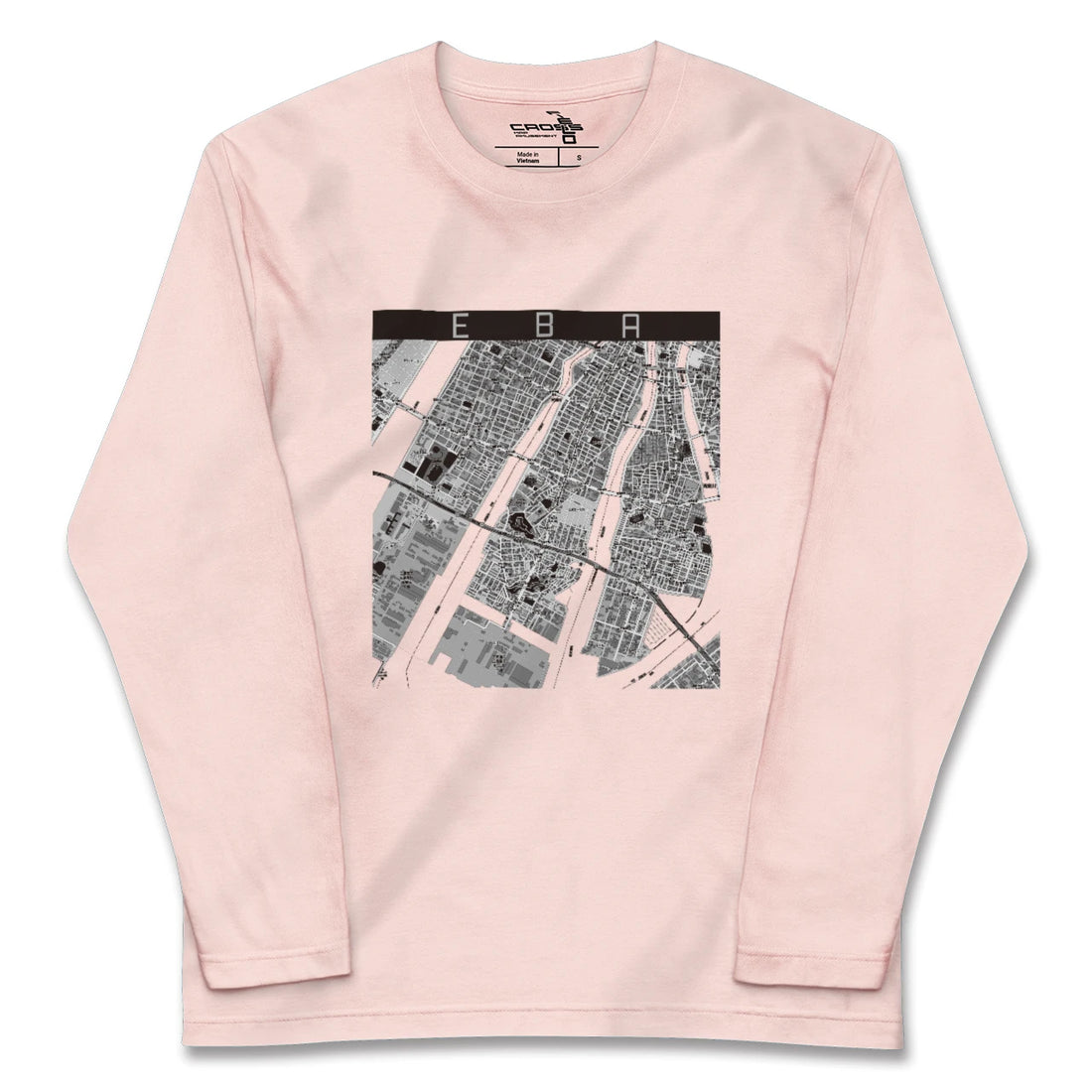 【江波（広島県）】地図柄ロングスリーブTシャツ