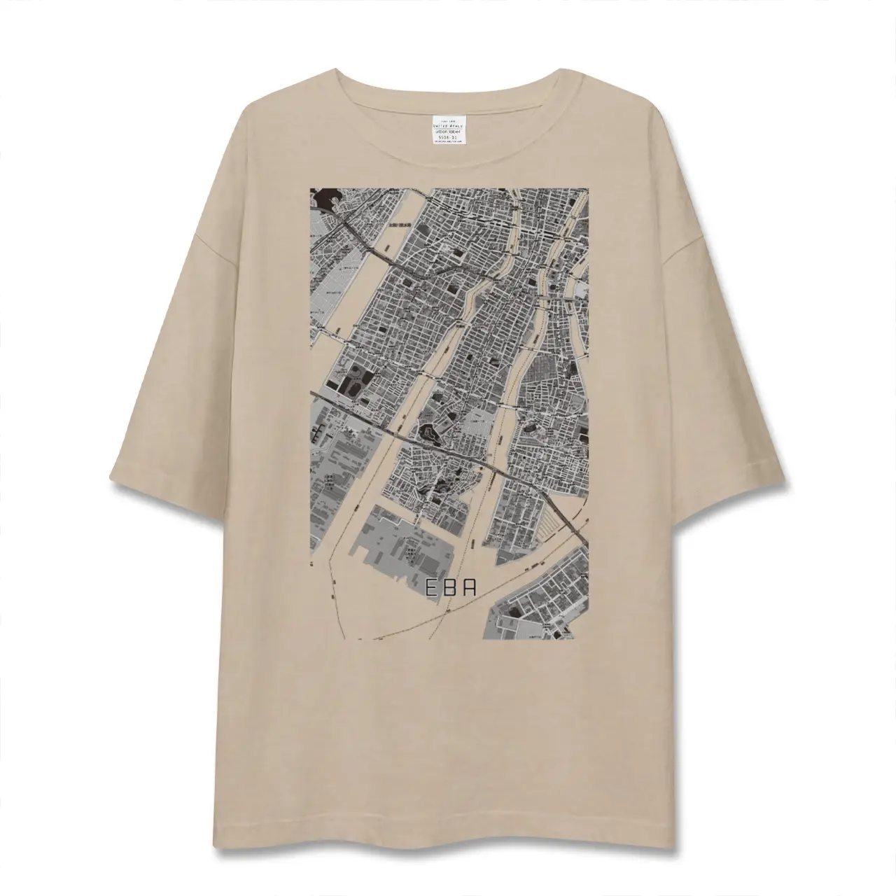 【江波（広島県）】地図柄ビッグシルエットTシャツ