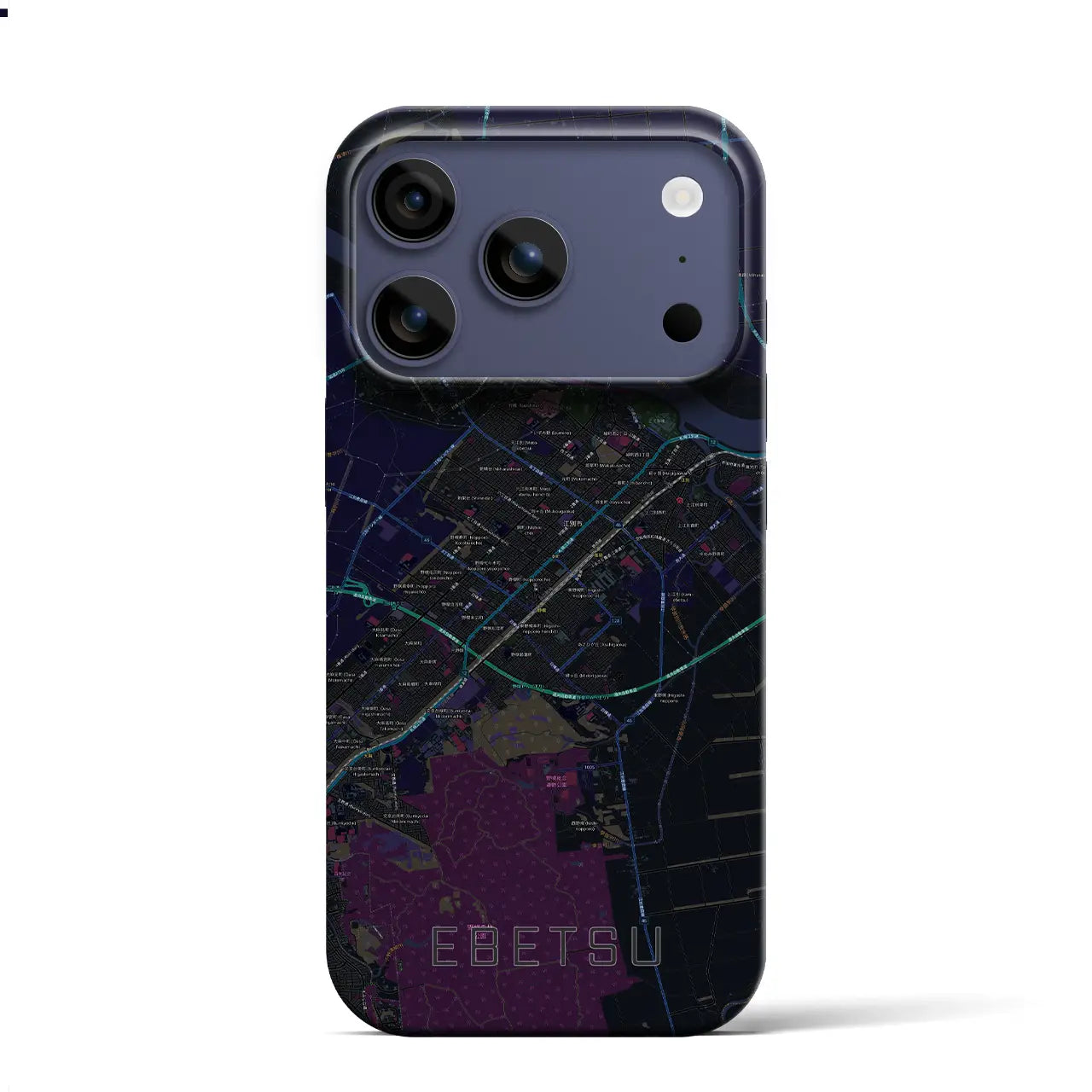 【江別（北海道）】地図柄iPhoneケース（バックカバータイプ）