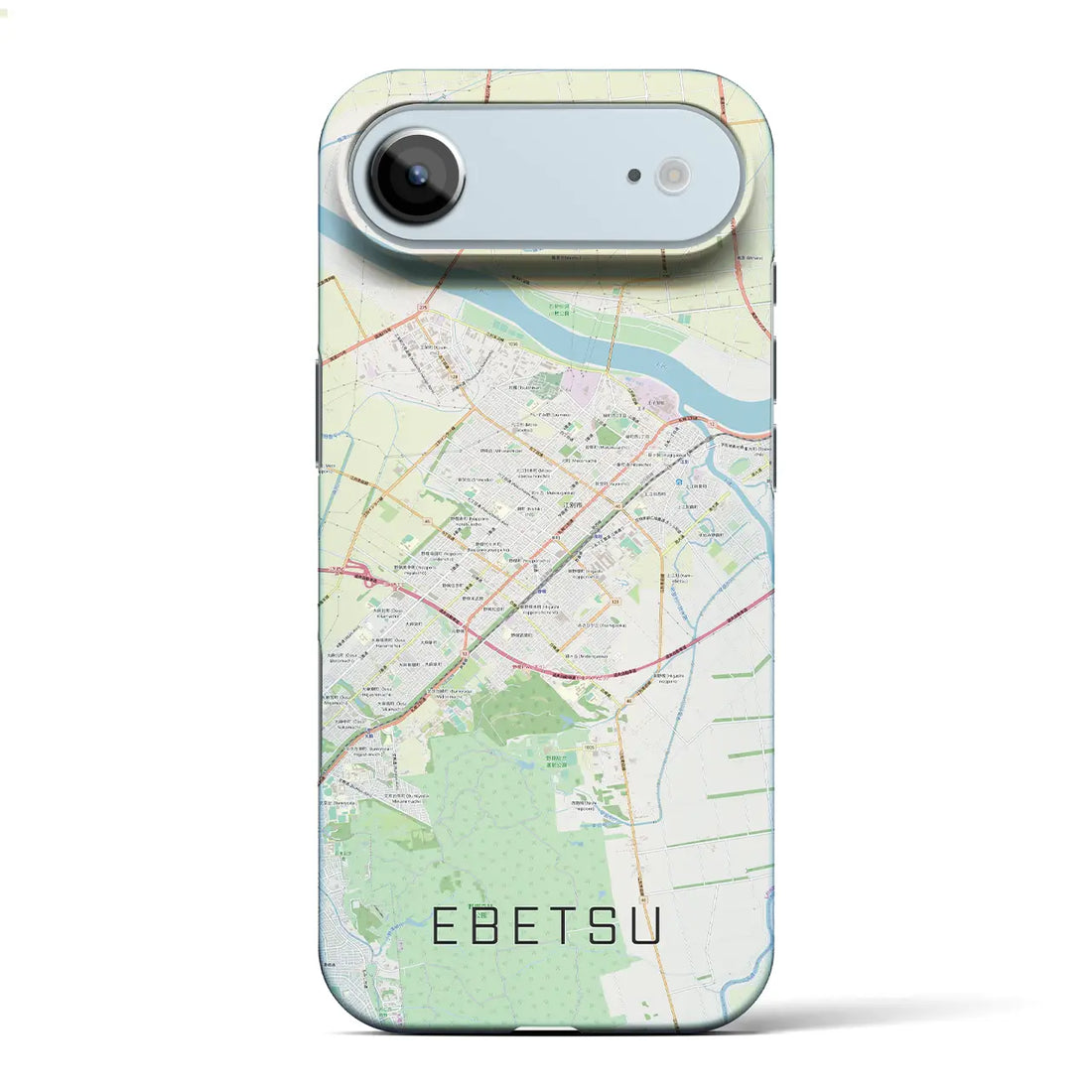 【江別（北海道）】地図柄iPhoneケース（バックカバータイプ）ナチュラル・iPhone 17 Pro Max 用