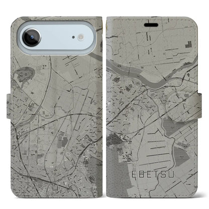 【江別（北海道）】地図柄iPhoneケース（手帳タイプ）