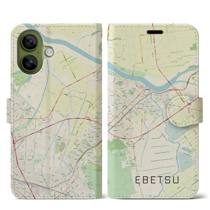 【江別（北海道）】地図柄iPhoneケース（手帳タイプ）