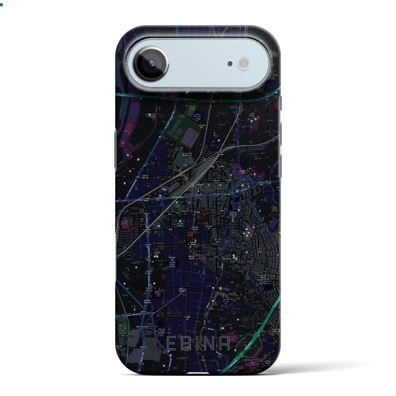 【海老名（神奈川県）】地図柄iPhoneケース（バックカバータイプ）