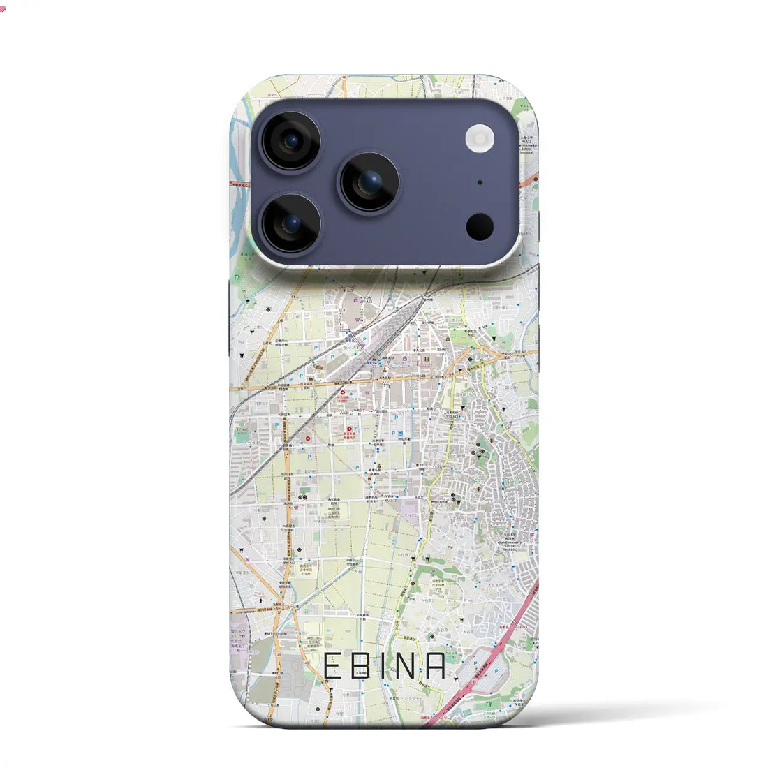 【海老名（神奈川県）】地図柄iPhoneケース（バックカバータイプ）ナチュラル・iPhone 17 Pro Max 用