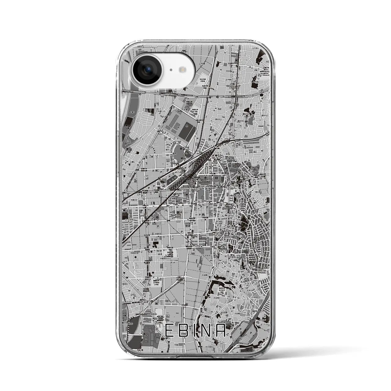【海老名（神奈川県）】地図柄iPhoneケース（クリアタイプ）