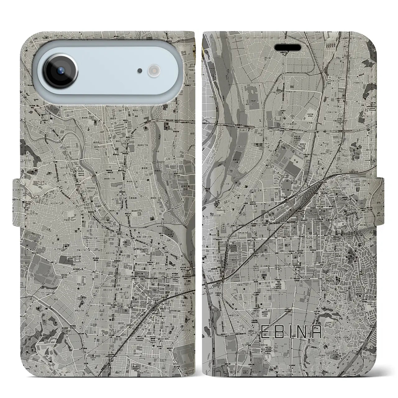 【海老名（神奈川県）】地図柄iPhoneケース（手帳タイプ）