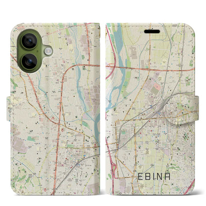 【海老名（神奈川県）】地図柄iPhoneケース（手帳タイプ）