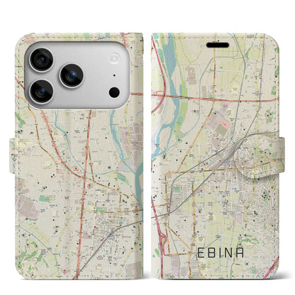 【海老名（神奈川県）】地図柄iPhoneケース（手帳タイプ）