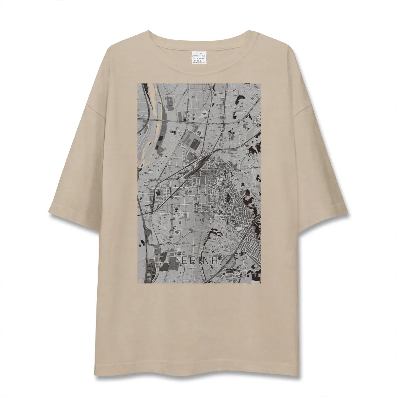 【海老名（神奈川県）】地図柄ビッグシルエットTシャツ