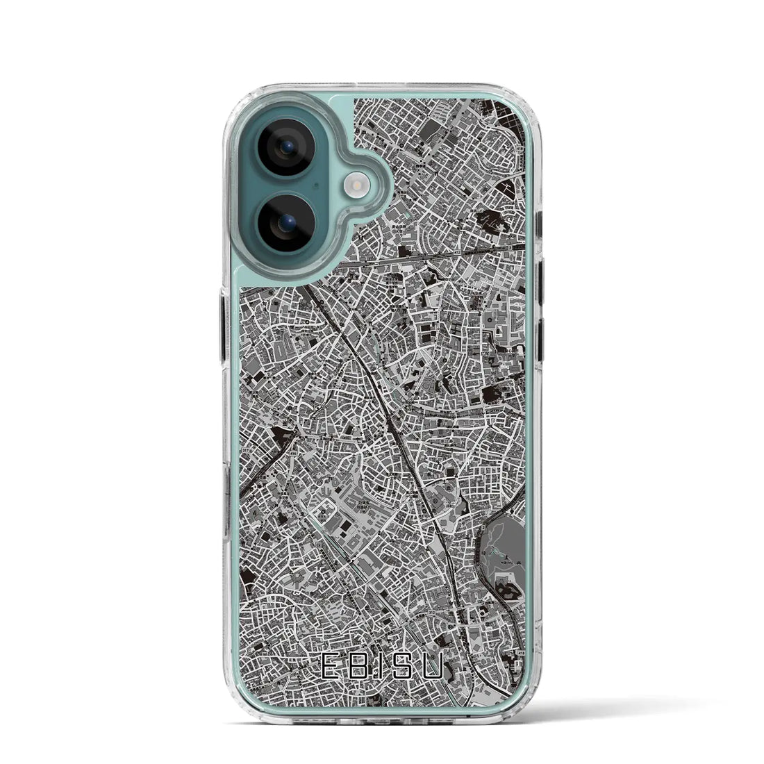 【恵比寿（東京都）】地図柄iPhoneケース（MagSafeタイプ）モノトーン・iPhone 16 Pro 用