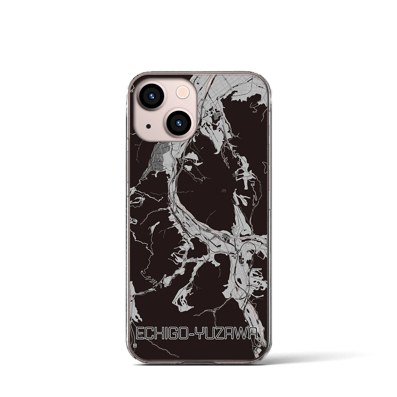 【越後湯沢（新潟県）】地図柄iPhoneケース（クリアタイプ）