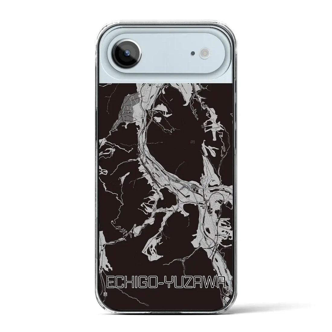 【越後湯沢（新潟県）】地図柄iPhoneケース（クリアタイプ）モノトーン・iPhone 17 Pro Max 用