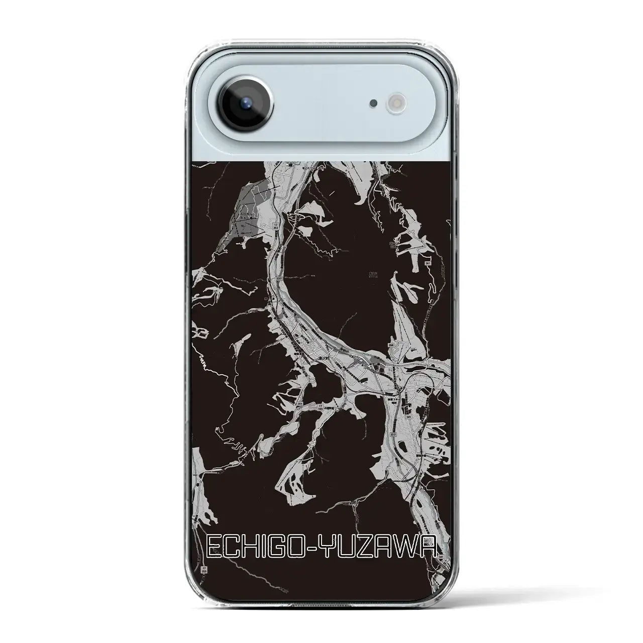 【越後湯沢（新潟県）】地図柄iPhoneケース（クリアタイプ）モノトーン・iPhone 17 Pro Max 用
