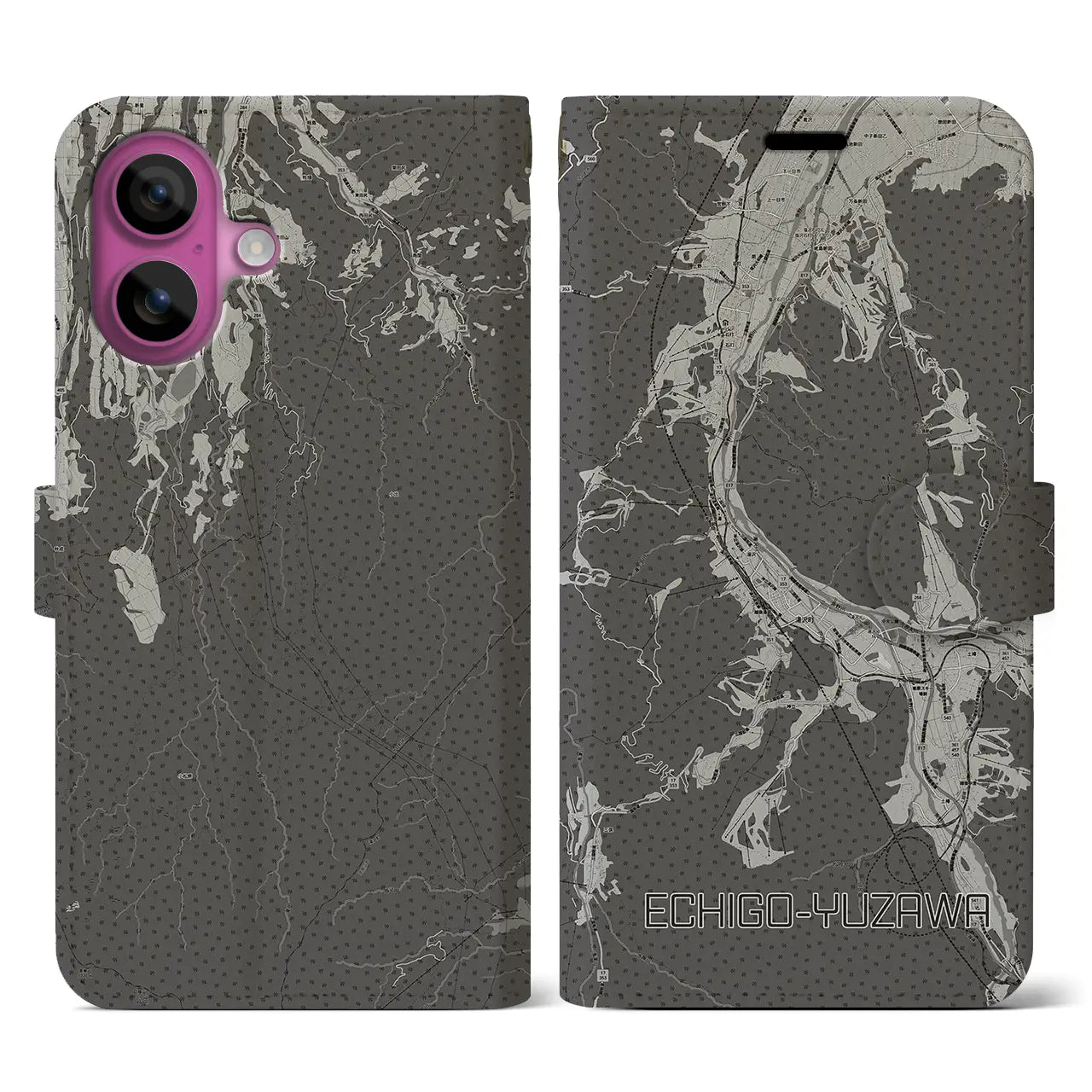 【越後湯沢（新潟県）】地図柄iPhoneケース（手帳タイプ）