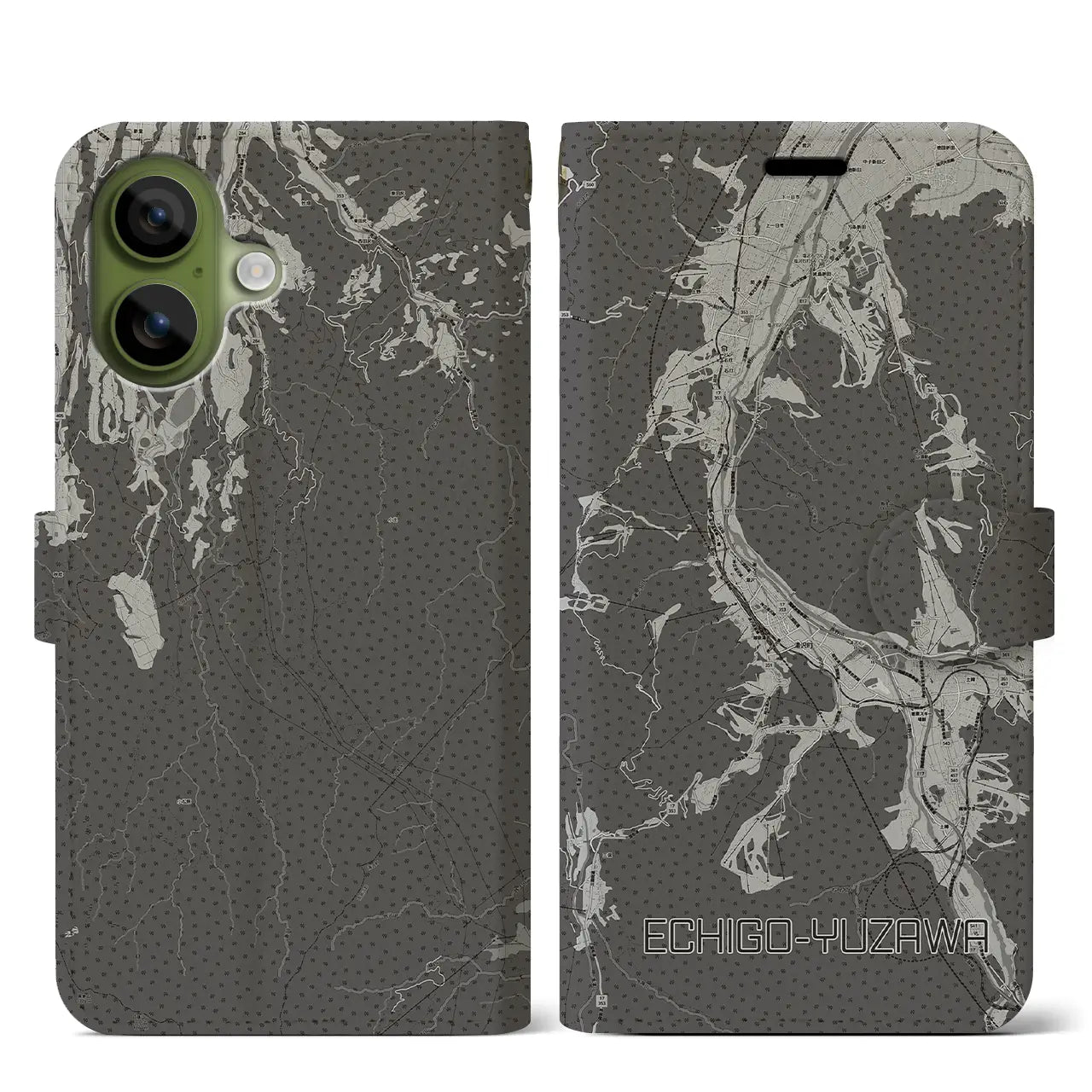 【越後湯沢（新潟県）】地図柄iPhoneケース（手帳タイプ）
