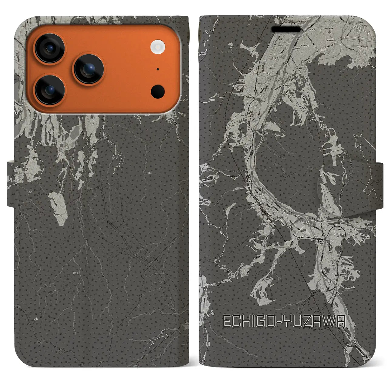 【越後湯沢（新潟県）】地図柄iPhoneケース（手帳タイプ）