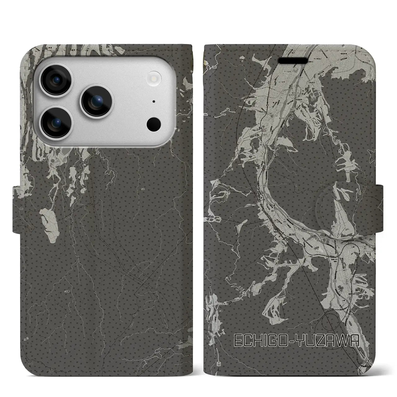 【越後湯沢（新潟県）】地図柄iPhoneケース（手帳タイプ）
