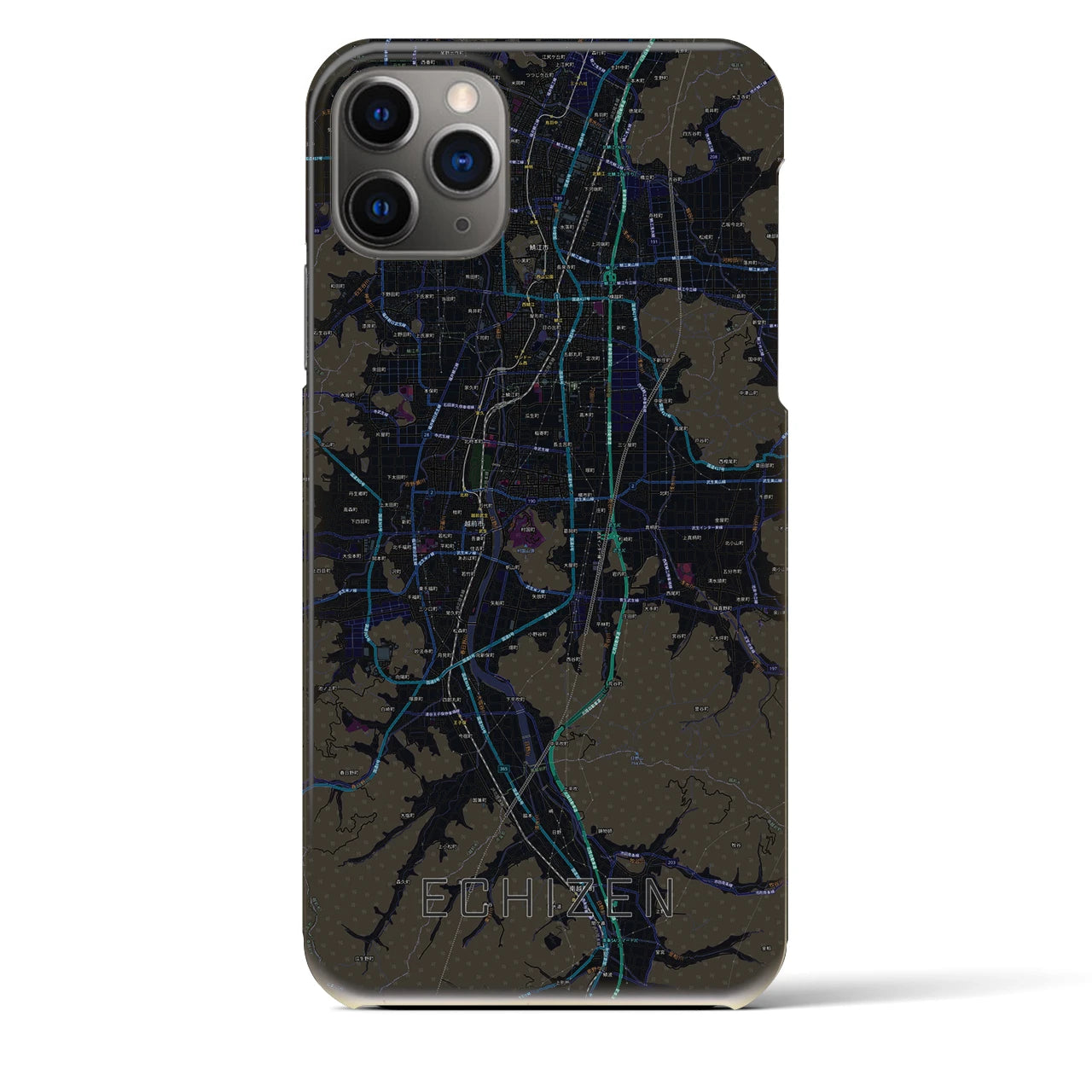 【越前（福井県）】地図柄iPhoneケース（バックカバータイプ）