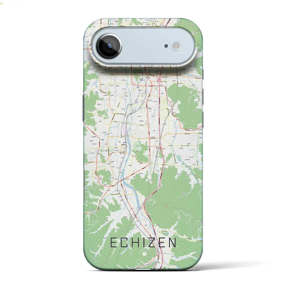 【越前（福井県）】地図柄iPhoneケース（バックカバータイプ）ブラック・iPhone 17 Pro Max 用