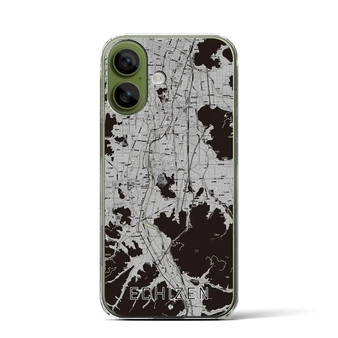 【越前（福井県）】地図柄iPhoneケース（クリアタイプ）モノトーン・iPhone 17 Pro Max 用