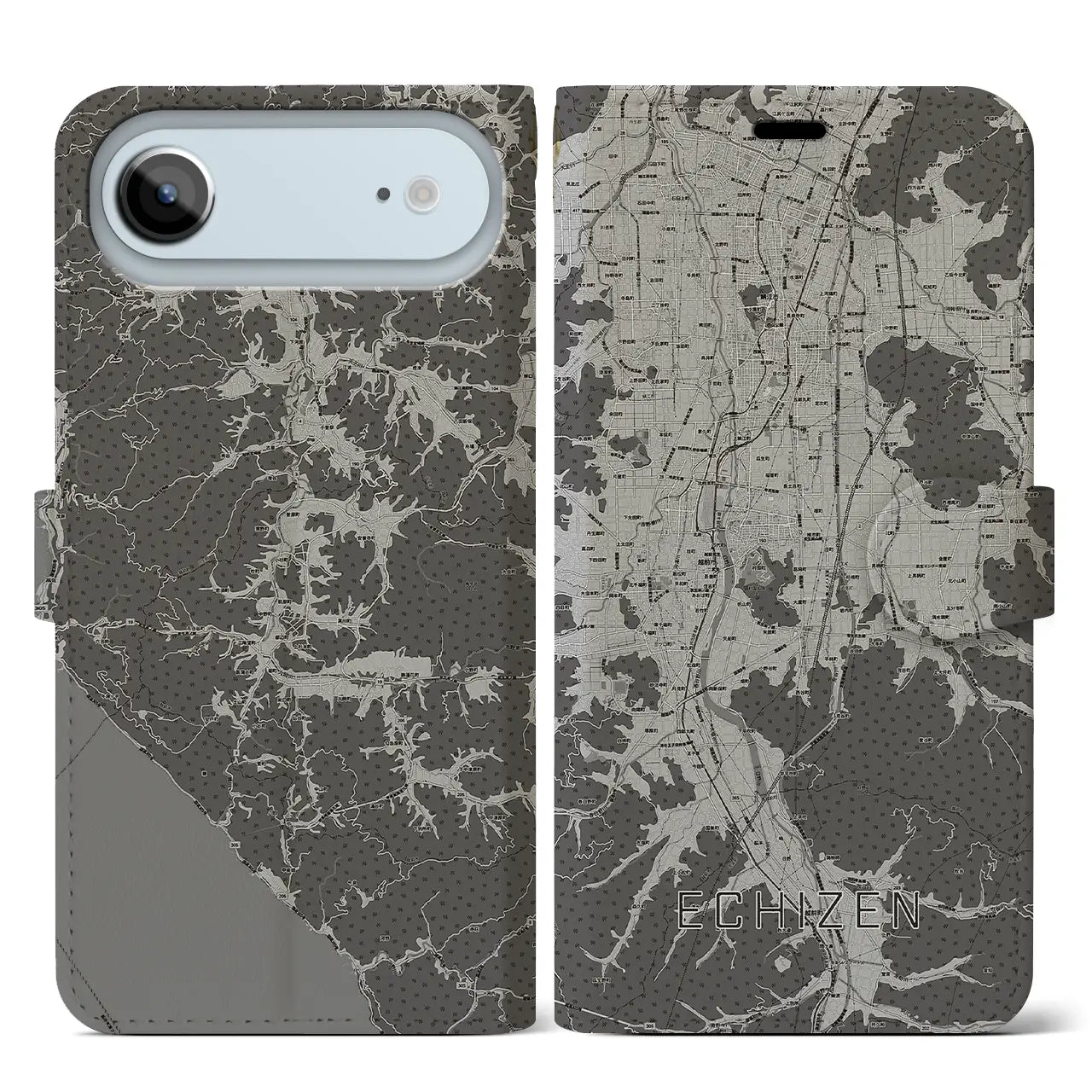 【越前（福井県）】地図柄iPhoneケース（手帳タイプ）