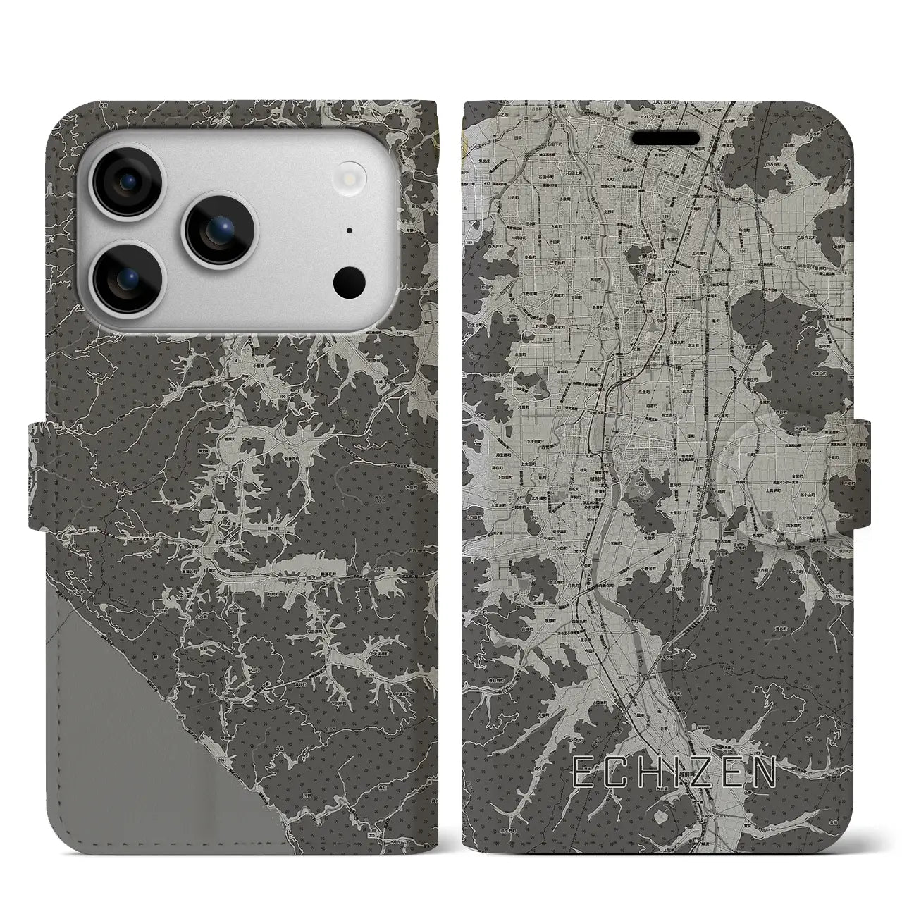 【越前（福井県）】地図柄iPhoneケース（手帳タイプ）