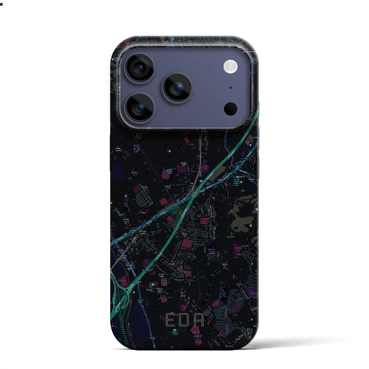 【江田（神奈川県）】地図柄iPhoneケース（バックカバータイプ）