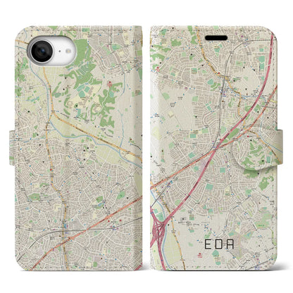 【江田（神奈川県）】地図柄iPhoneケース（手帳タイプ）