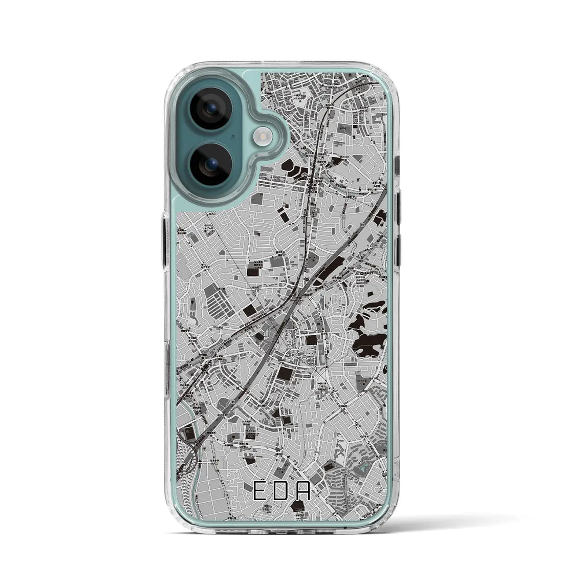 【江田（神奈川県）】地図柄iPhoneケース（MagSafeタイプ）モノトーン・iPhone 16 Pro 用